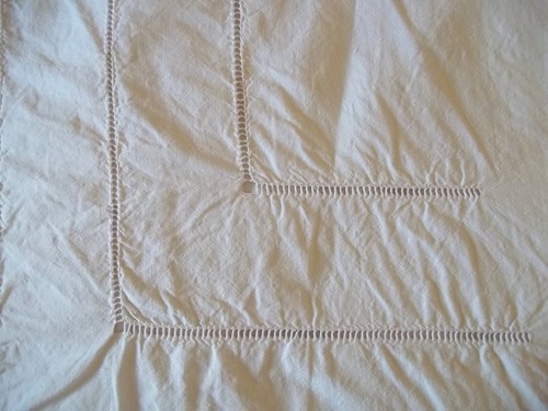 Drap ancien brode - ancien,