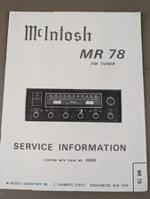 MCINTOSH MR 78 FM TUNER
