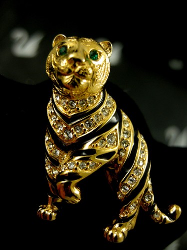 Signed swarovski tiger cat - tiger,