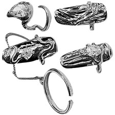  4 Pcs Finger Decoration Nail Cover Rings Bagues Réglables Pour Femmes Anneaux