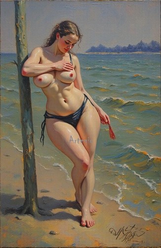 Estate art nude pin girl - estate,