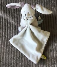 Doudou Lapin blanc gris feuille verte pantin PM BN0466 Baby Nat Babynat