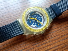 JEMIS CHRONOGRAPH PLASTIQUE Montre QUARTZ BLEU WATER RESISTANT PLASTICS 3.5cm