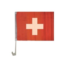 Mini Drapeau Voiture Suisse 30x45cm Supporter Football Rétroviseur