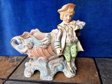 Vintage Antique Occupé Japon Vase Jardinière Bisque Porcelaine Console Bol ❤️ J8