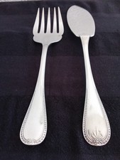 CHRISTOFLE COUVERT A DECOUPER SERVICE A POISSON METAL ARGENTE DECOR PALMETTES