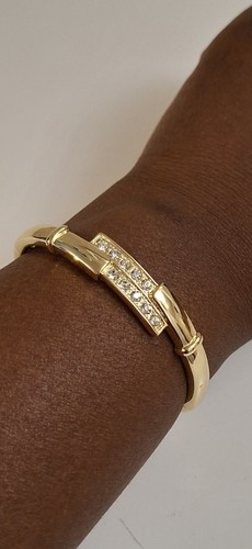 Bracelet doré jonc - jonc, plaque