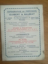PUB ANCIENNE - PUB ADVERT - Topographes Guibert et Baubiat NEVERS - ANNEES 40