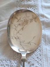 Cuillère Pelle Glace à La Russe  ARGENT Massif Poinçonné Minerve Fleurs Cerisier