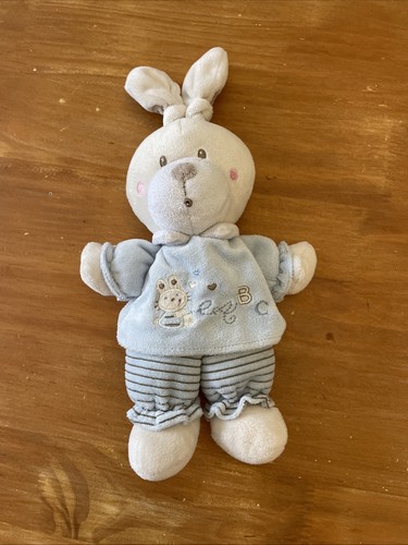 Doudou peluche lapin bleu - doudou,