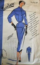 8007 PATRON PARIS LUXE VINTAGE FRENCH PATTERN JUPE VESTE COL MONTANT   44/48