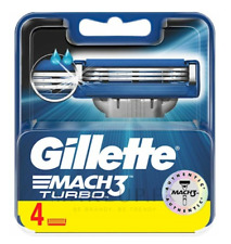 Pack 4 Lames GILLETTE MACH3 TURBO Recharges de Rasoir Lot Gilette Mach 3 Match3