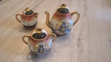 Vintage Antique Service à thé porcelaine japonais  peint à la main