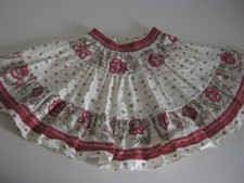 Ensemble top et jupe tissu Provençal ivoire, rose fille 2/4 ans