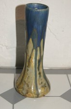 Ancien petit vase à long col en grès période art nouveau