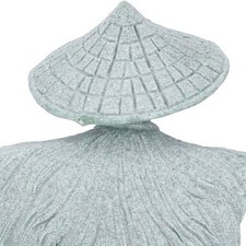 Statue De Pêche Assise Ornement De Pêcheur De Grès Vert Pour Chambre à Coucher