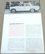 ALFA ROMEO GIULIETTA BERLINA TI Catalogue Brochure Prospekt Folder Documentation