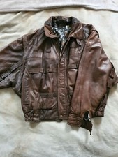 Veste en cuir marron homme