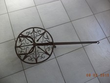ANCIEN ET GRAND GRILL à VIANDE TOURNANT de CHEMINÉE  FER FORGÉ XVIIIème