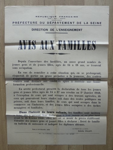 Affiche ancienne guerre - affiche, 1939
