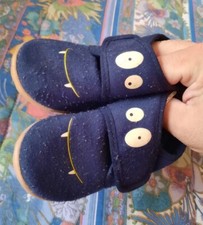 CHAUSSON PANTOUFLE LUPILU BEBE velours bleu pointure 24 OCCASION cool MONSTER