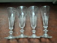 4  flûtes à Champagne XIX en cristal Saint-Louis Baccarat - Modèle Caton