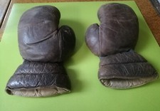 gants cuir boxe française année 70 collector  bon état