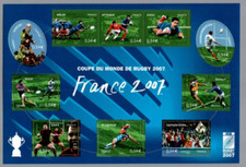 France 2007  blocs timbres "Coupe du monde de rugby 2007" BF110 Neuf**