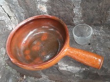 ancien caquelon terre cuite vernissée VALLAURIS poêlon J Jourdan Carbonel