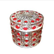 Baccarat | Boite à poudre (poudrier), en cristal émaillé — "Diamants Pierreries"