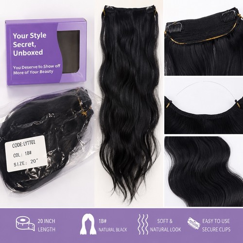 Black hair extension - black, 1b