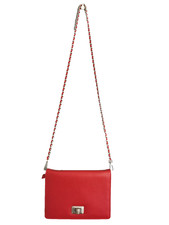 Sac pochette en cuir grainé rouge IKKS Neuve jamais portée 