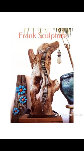 Sculpture lampe bois - , flotté