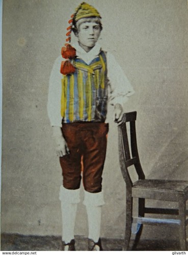 Photo cdv colorisée jeune - photo,