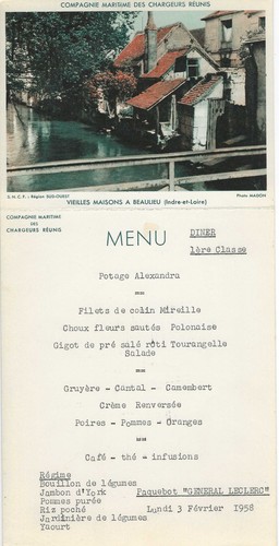 Menu beaulieu cie - menu, maritime