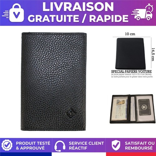 Porte papiers voiture cuir