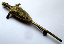 Ancienne unique superbe grande broche épée en or de Tolède bijou vintage 5573