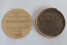 Médaille Compagnie Transatlantique Paquebot Normandie 1938 (75150)