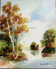 PAYSAGE DROME PROVENCALE ART  TABLEAU PEINTURE PARIS SIGNE RENAUD GOUIRAN AKOUN