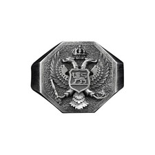 Bague en argent oxydé aigle