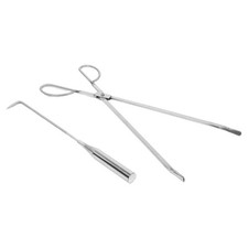  1 pince à feu et tisonnier -