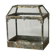 Serre verre fer patiné  33x21x36cm