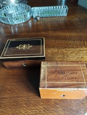 BOÎTE COFFRET  X 2 " EPARGNES" PLACAGE de PALISSANDRE et Noyer ÉP. CHARLES X