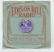 78T 20 cm L'ARLESIENNE MINUETTO Bizet Disque J. SIEULLE -EDISON BELL RADIO F 224