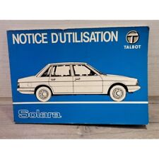 Talbot Solara LS GL GLS SX - 1981 - Notice Manuel Utilisation