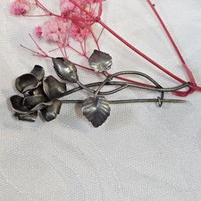 Broche Rose Art Nouveau Argent
