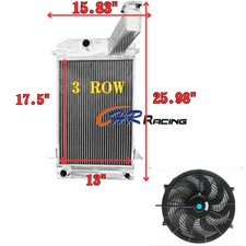 Aluminum radiator+FAN for 1953-1962 TRIUMPH TR2/TR3/TR3A/TR3B Manual 54 55 56