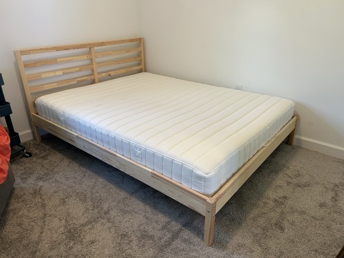 Ikea queen mattress and bed - queen,