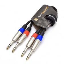 Câble double 2 x jack TRS stéréo 6,35mm à jack TRS / Câble audio équilibré 0.5m