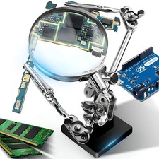 Troisième main Robuste Station de Soudage à Loupe Grossissement 25X Aide à So...